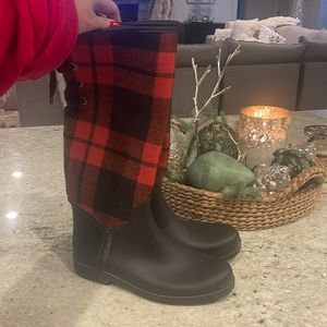 Coach plaid boots